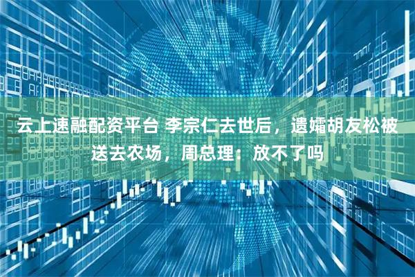云上速融配资平台 李宗仁去世后，遗孀胡友松被送去农场，周总理：放不了吗